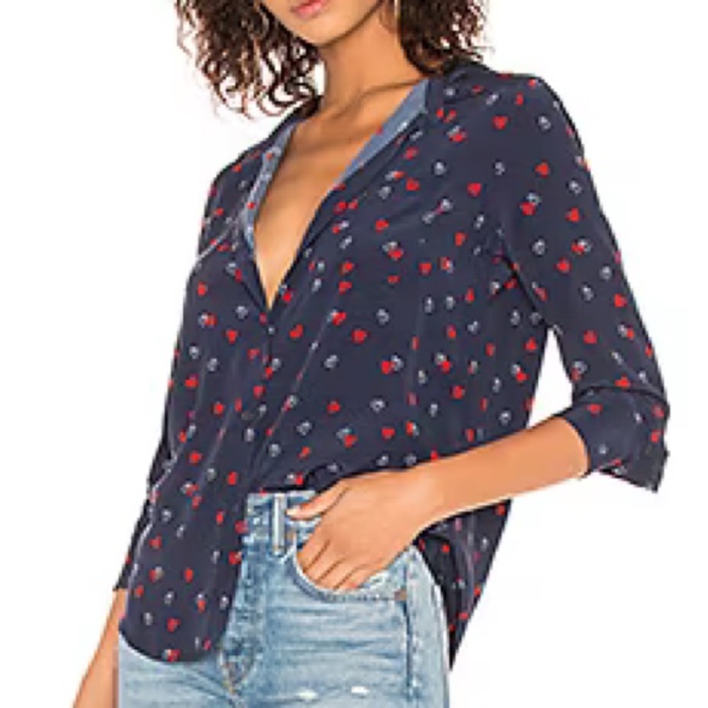 NWT Rails size M silk Kate button down Blouse Lamour
